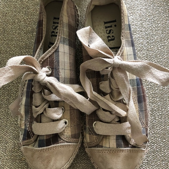 NWOB Lisa b. Plaid Espadrilles with suede toe. - Picture 2 of 5